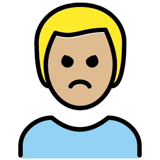 Man Pouting Medium Light Skin Tone Emoji from OpenMoji Emoji Set