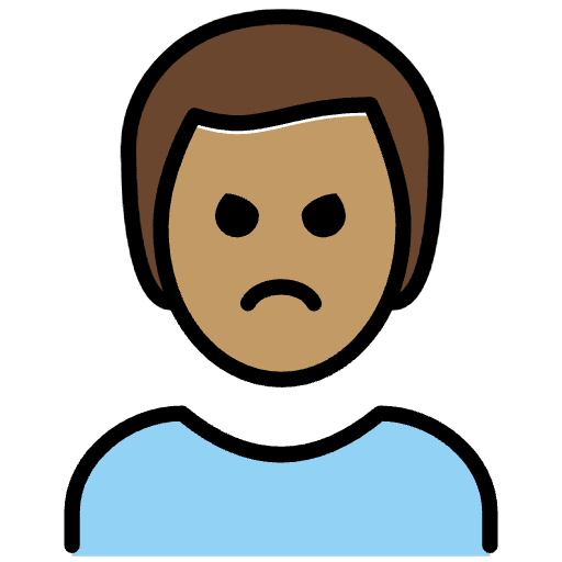 Man Pouting Medium Skin Tone Emoji from OpenMoji Emoji Set