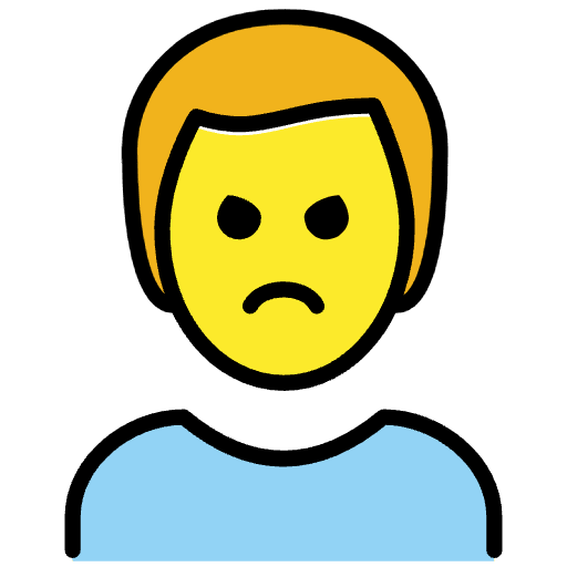 Man Pouting Emoji from OpenMoji Emoji Set