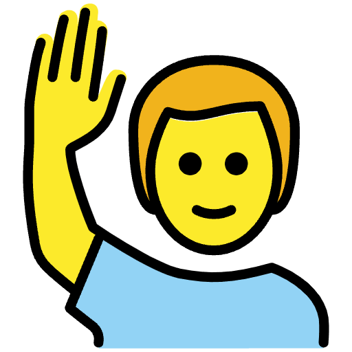 Man Raising Hand Emoji from OpenMoji Set