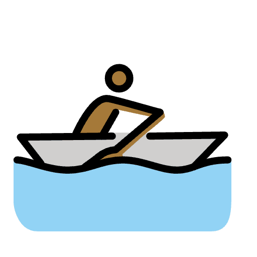 Man Rowing Boat Medium Dark Skin Tone Emoji from OpenMoji Set