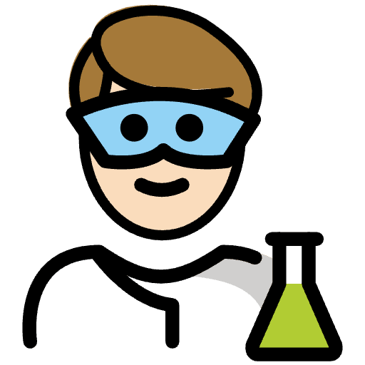 Man Scientist Light Skin Tone Emoji from OpenMoji Set