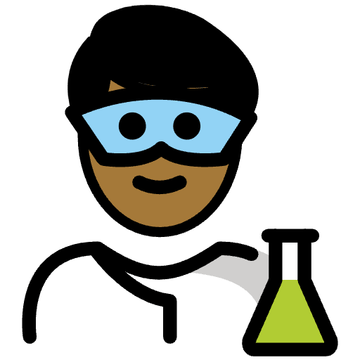 Man Scientist Medium Dark Skin Tone Emoji from OpenMoji Emoji Set