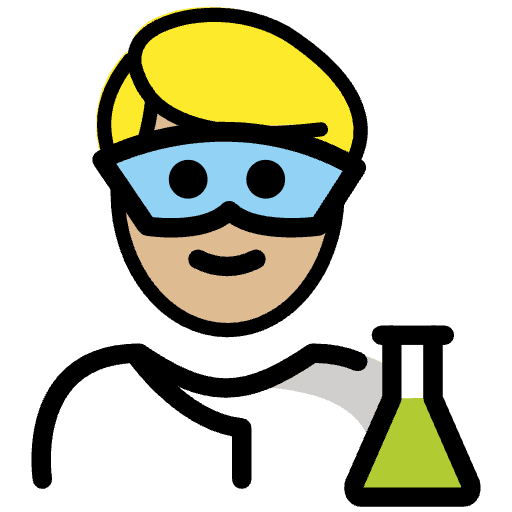 Man Scientist Medium Light Skin Tone Emoji from OpenMoji Emoji Set