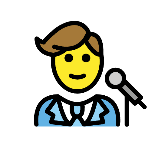 Man Singer Emoji from OpenMoji Emoji Set
