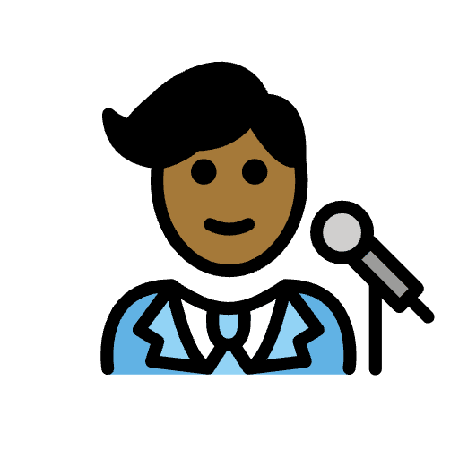 Man Singer Medium Dark Skin Tone Element from OpenMoji Emoji Set