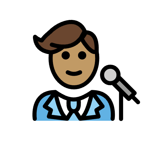 Man Singer Medium Skin Tone Emoji from OpenMoji Emoji Set