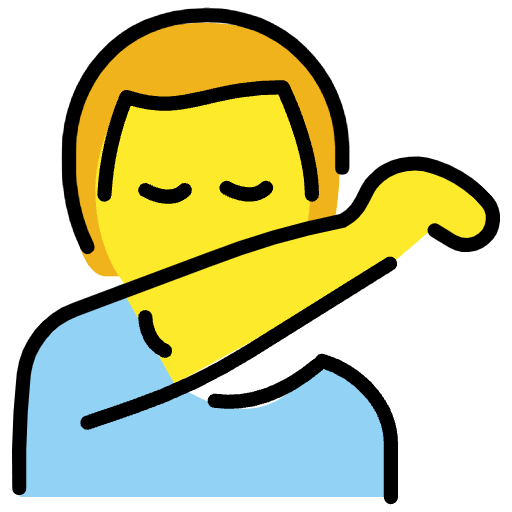 Man Sneezing Into Elbow Emoji from OpenMoji Emoji Set