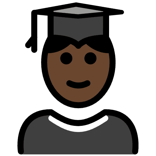 Man Student Dark Skin Tone Emoji from OpenMoji Emoji Set