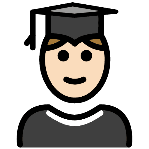 Man Student Light Skin Tone Emoji from OpenMoji Emoji Set