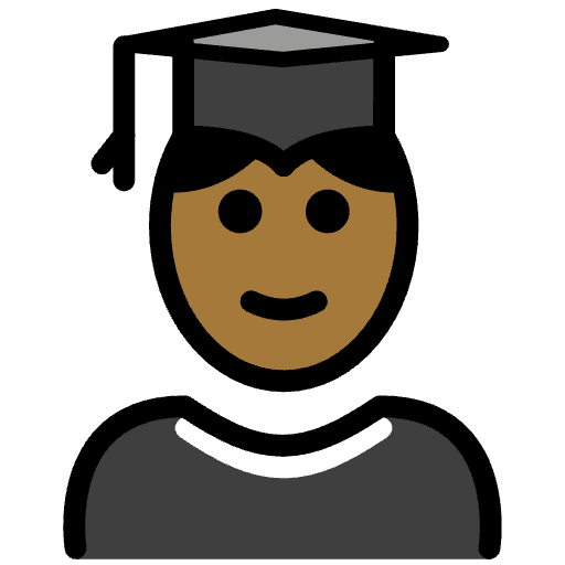 Man Student Medium Dark Skin Tone Emoji from OpenMoji Emoji Set