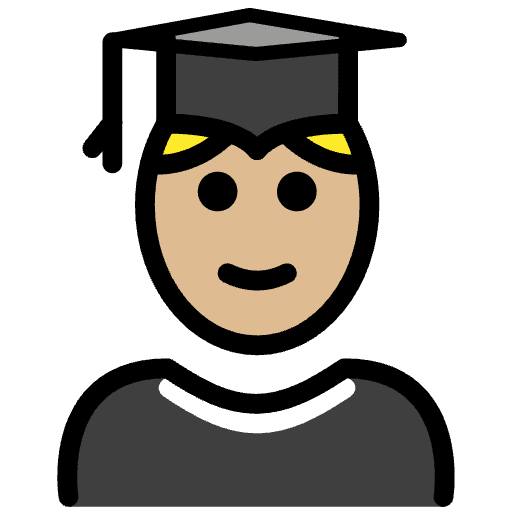 Man Student Medium Light Skin Tone Element from OpenMoji Emoji Set