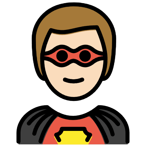 Man Superhero Light Skin Tone Emoji from OpenMoji Emoji Set