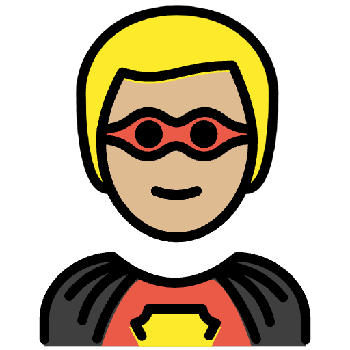 Man Superhero Medium Light Skin Tone Emoji from OpenMoji Emoji Set