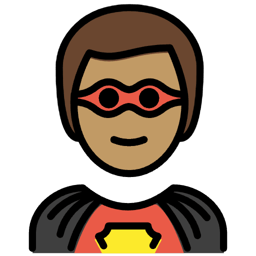 Man Superhero Medium Skin Tone Emoji from OpenMoji Set