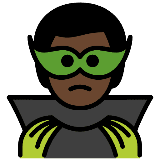 Man Supervillain Dark Skin Tone Element from OpenMoji Emoji Set