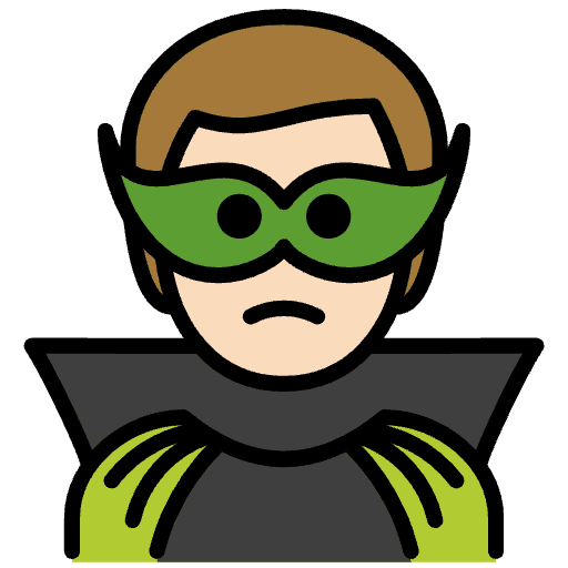 Man Supervillain Light Skin Tone Emoji from OpenMoji Emoji Set