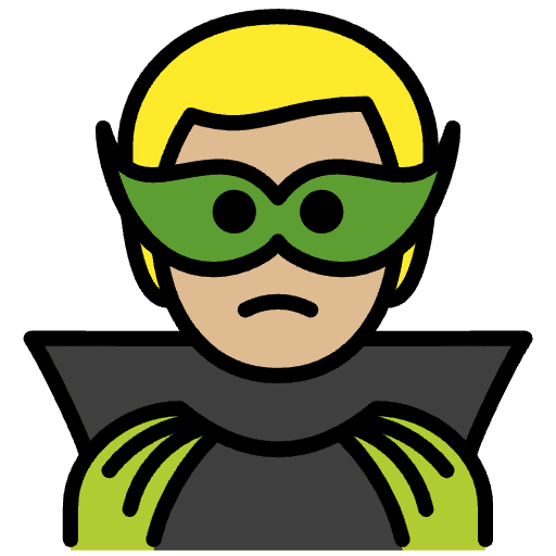 Man Supervillain Medium Light Skin Tone Emoji from OpenMoji Emoji Set