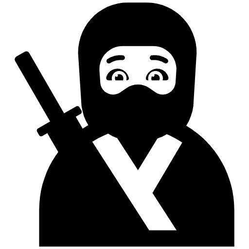 Ninja High Contrast Default Emoji from Fluent Emoji High Contrast Set