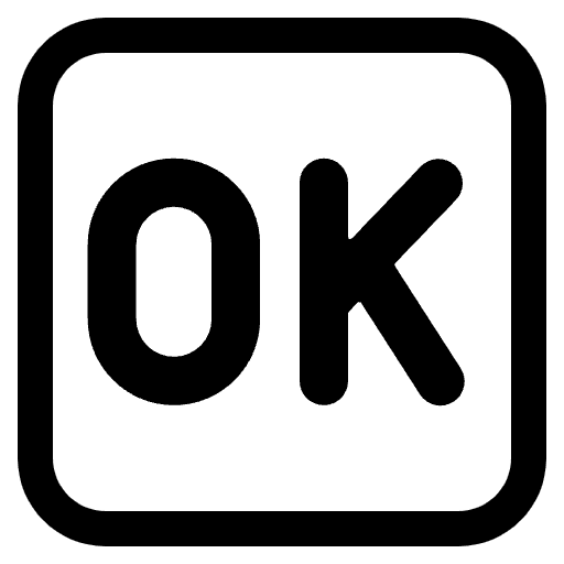 Ok Button High Contrast Element from Fluent Emoji High Contrast Set