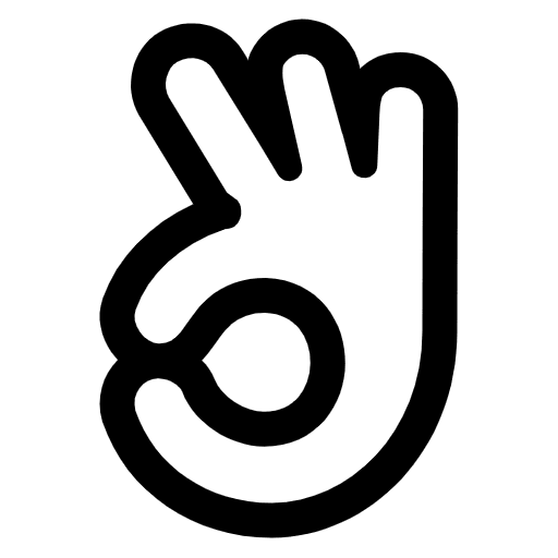 Ok Hand High Contrast Default Element from Fluent Emoji High Contrast Set