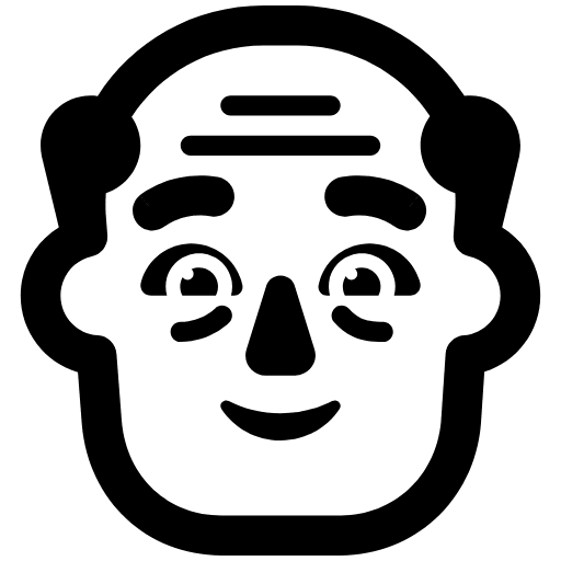 Old Man High Contrast Default Emoji from Fluent Emoji High Contrast Set