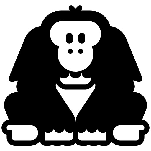 Orangutan High Contrast Emoji from Fluent Emoji High Contrast Set