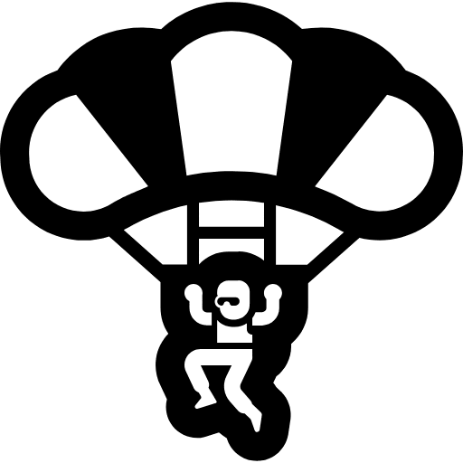 Parachute High Contrast Emoji from Fluent Emoji High Contrast Set