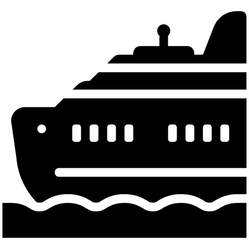 Passenger Ship High Contrast Emoji from Fluent Emoji High Contrast Set