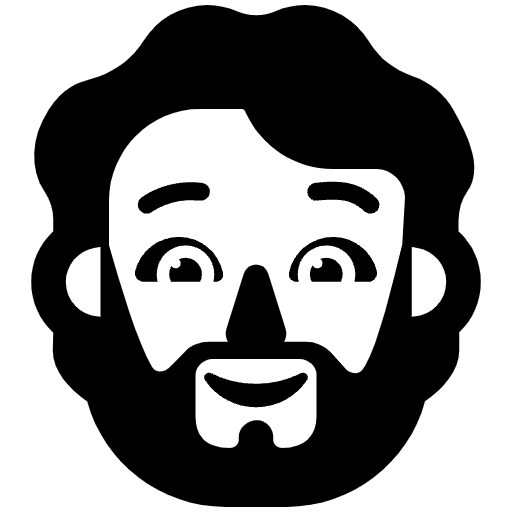 Person Beard High Contrast Default Emoji from Fluent Emoji High Contrast Set