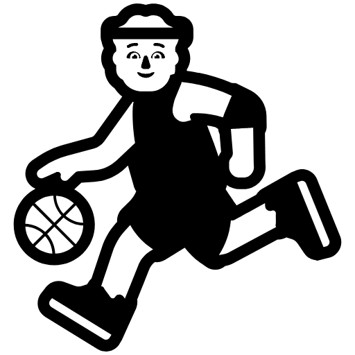 Person Bouncing Ball High Contrast Default Emoji from Fluent Emoji High Contrast Set