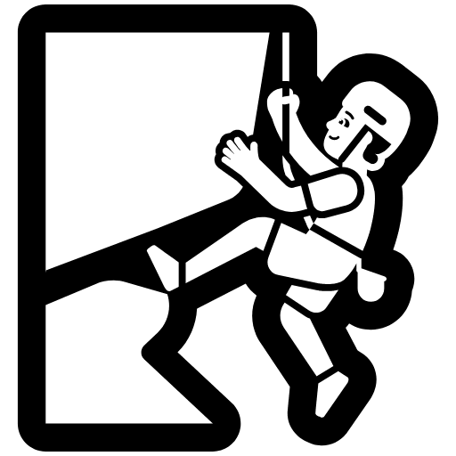 Person Climbing High Contrast Default Element from Fluent Emoji High Contrast Set
