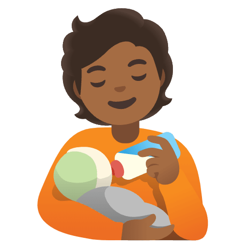 Person Feeding Baby Medium Dark Skin Tone Emoji from Noto Emoji Set