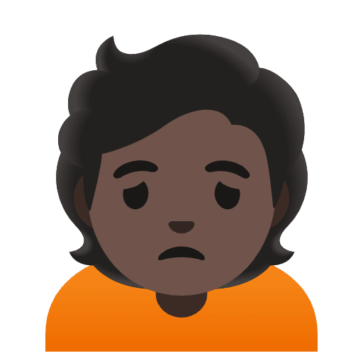 Person Frowning Dark Skin Tone Emoji from Noto Emoji Set