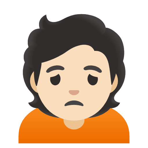 Person Frowning Light Skin Tone Emoji from Noto Emoji Set