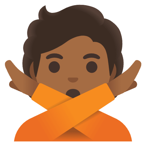 Person Gesturing No Medium Dark Skin Tone Emoji from Noto Emoji Set