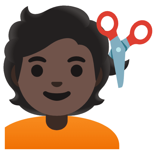 Person Getting Haircut Dark Skin Tone Element from Noto Emojis Set