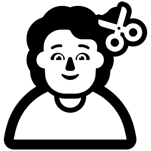 Person Getting Haircut High Contrast Default Element from Fluent Emoji High Contrast Set