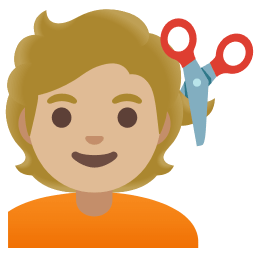 Person Getting Haircut Medium Light Skin Tone Emoji from Noto Emoji Set