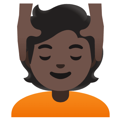 Person Getting Massage Dark Skin Tone Element from Noto Emojis Set