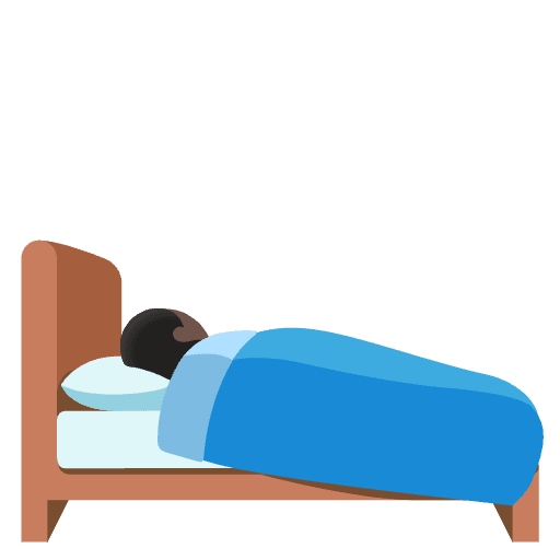 Person In Bed Dark Skin Tone Emoji from Noto Emoji Set
