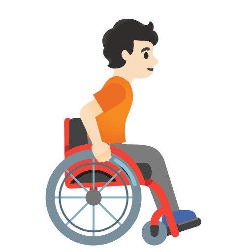 Person In Manual Wheelchair Facing Right Light Skin Tone Emoji from Noto Emojis Set