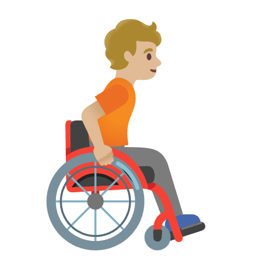 Person In Manual Wheelchair Facing Right Medium Light Skin Tone Emoji from Noto Emojis Set