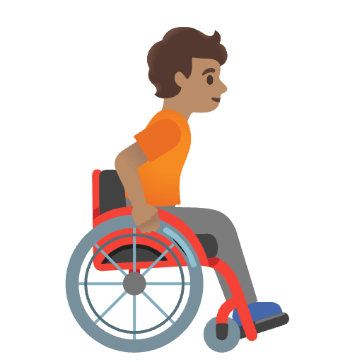 Person In Manual Wheelchair Facing Right Medium Skin Tone Emoji from Noto Emojis Set