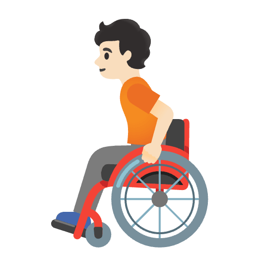 Person In Manual Wheelchair Light Skin Tone Emoji from Noto Emojis Set