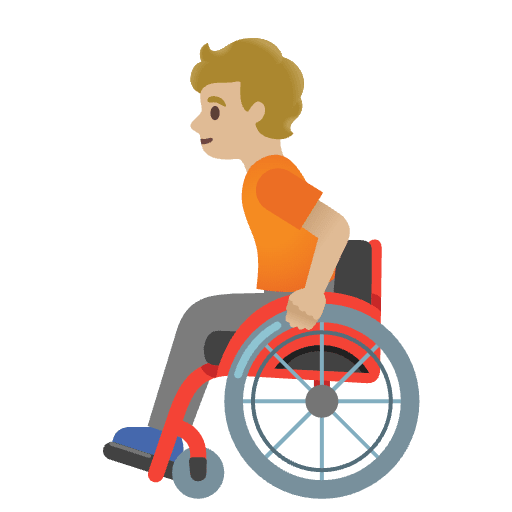 Person In Manual Wheelchair Medium Light Skin Tone Emoji from Noto Emoji Set