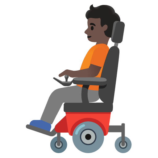 Person In Motorized Wheelchair Dark Skin Tone Emoji from Noto Emojis Set