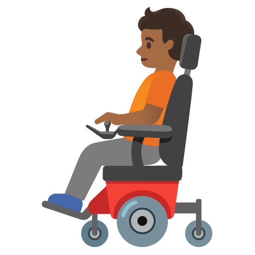 Person In Motorized Wheelchair Medium Dark Skin Tone Element from Noto Emojis Set