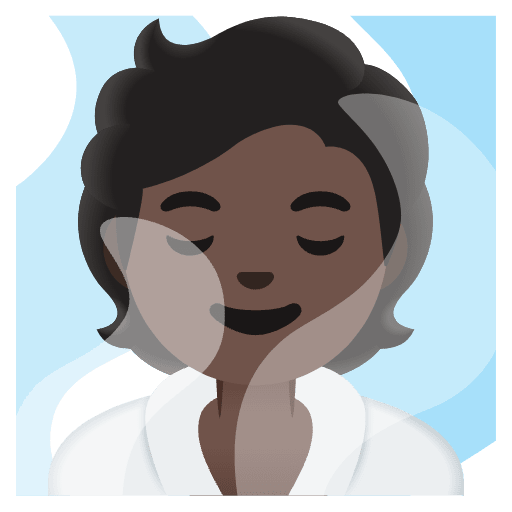 Person In Steamy Room Dark Skin Tone Emoji from Noto Emoji Set