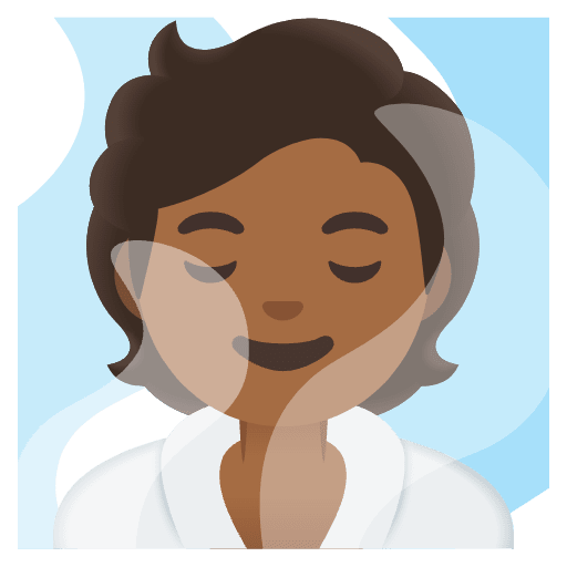 Person In Steamy Room Medium Dark Skin Tone Element from Noto Emojis Set